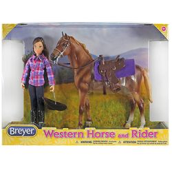 Breyer Western Horse and Rider Toy 7 pc