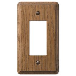 Amerelle Contemporary Brown 1 gang Oak Wood Decorator Wall Plate 1 pk