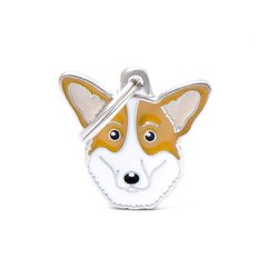 MyFamily Friends Brown/White Cardigan Welsh Corgi Metal Dog Pet Tags Medium