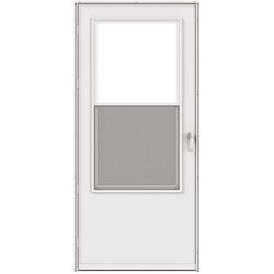 Larson 81 in. H X 32 in. W Vinyl/Wood White Mid-View Reversible Self-Storing Storm Door