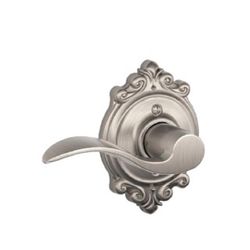 Schlage F Series Accent x Brookshire Satin Nickel Dummy Lever