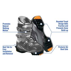 Yaktrax Ski Unisex Rubber Snow and Ice Traction Black W 2.5-6/M 1-4.5 Waterproof 1 pair N/A in.