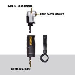 DEWALT Flextorq 6 in. Steel 2-in-1 Right Angle Attachment 1/4 in. Hex Shank 2 pc