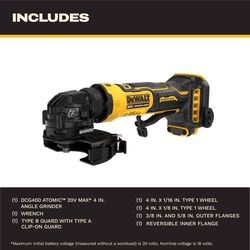 DEWALT 20V MAX ATOMIC Cordless 4 in. Angle Grinder Tool Only