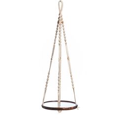 Primitive Planters Brown/Off-White Cotton/Wood 36 in. H Shelf Plant Hanger 1 pk