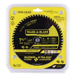 Trade A Blade 7-1/4 in. D X 5/8 in. Ultra Thin Kerf Carbide Saw Blade 60 teeth 1 pk