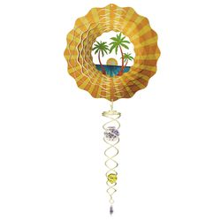 Spinfinity Designs Multi-color Stainless Steel 6.5 in. Palm Tree Mini Set Outdoor Spinner