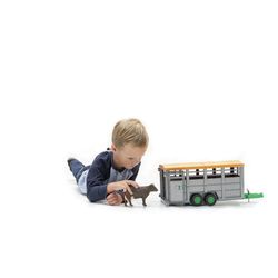 Bruder Livestock Trailer w/1 Cow Multicolored