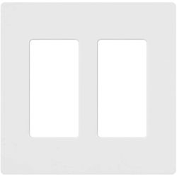Lutron Claro White 2 gang Plastic Decorator Wall Plate 1 pk