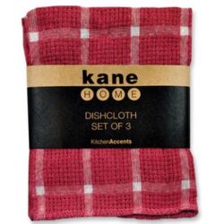 Kane Home Red Cotton Woven Plaid Dish Cloth 3 pk