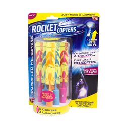 Rocket Copters LED Helicopters Launching Toy Assorted