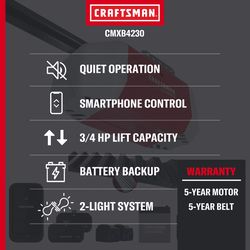 Craftsman 3/4 HP Belt Drive WiFi Compatible Smart-Enabled Garage Door Opener