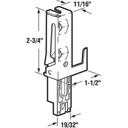 Prime-Line 0.59 in. D X 2-3/4 in. L Zinc-Plated Silver/White Steel Door Guide 1 pk
