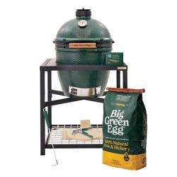 Big Green Egg 18.25 in. Large EGG Package with Modular Nest Charcoal Kamado Grill and Smoker Green