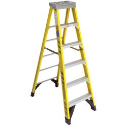 Werner 6 ft. H Fiberglass Step Ladder Type IAA 375 lb. cap.