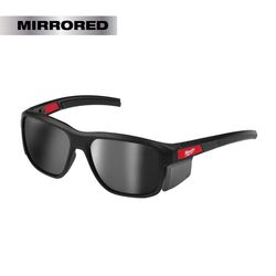 Milwaukee Full Frame Safety Glasses Silver Mirror Lens Black Frame 1 pair
