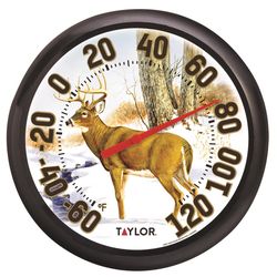 Taylor Deer Design Dial Thermometer Plastic Multicolored 13.25 in.