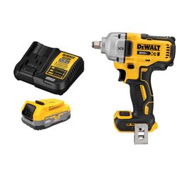 DEWALT 20V MAX* XR 1/2 in. Mid-Range Impact Wrench with 20V MAX* XR POWERSTACK Compact Battery Kit