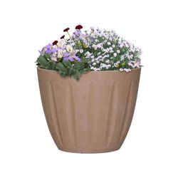 L&G Solutions 10 in. H X 12 in. W X 12 in. D X 12 in. D Polyresin Spritzer Planter Terracotta