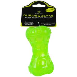Hyper Pet Dura-Squeaks For Dog Green TPR Bone Dog Toy