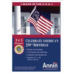 Annin 250 Celebration Betsy Ross Flag 0.04 in. H X 3 ft. W X 5 ft. L