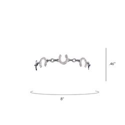 Montana Silversmiths Women's Crystal Horseshoe Silver Bracelet Water Resistant