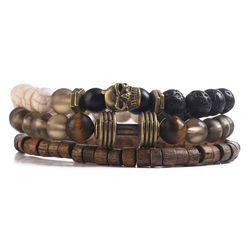 Mad Man Mens Wyatt Tribal Multicolored Bracelet Alloy/Stone