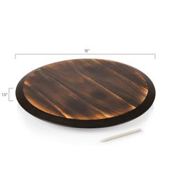Toscana Lazy Susan Brown Acacia Wood Round Serve Tray 1 pc