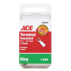 Ace Ring Terminal Yellow 3 pk