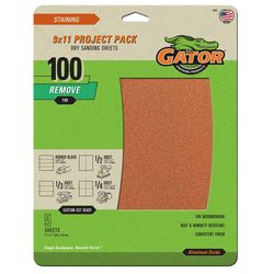 Gator 11 in. L X 9 in. W 100 Grit Aluminum Oxide Sandpaper 5 pk