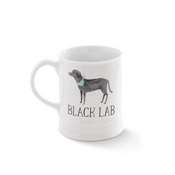 Pet Shop by Fringe Studio Julianna Swaney 12 fl. oz. White BPA Free Black Lab Mug