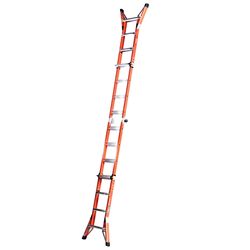 Werner 15 ft. H Fiberglass Telescoping Multi-Position Ladder Type IA 300 lb. cap.