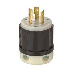 Leviton Industrial Nylon Non-Grounding Plug L10-20P 16-10 AWG 3 Pole 3 Wire