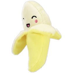 Petsport Tiny Tots For Dog Yellow/White Plush Foodies Banana Dog Toy Small 1 pk