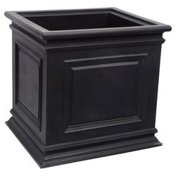 Algreen 20 in. H X 20 in. W X 20 in. D Plastic Covington Planter Black