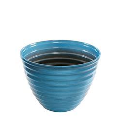 Alpine 9 in. H X 12 in. W Plastic Planter blue