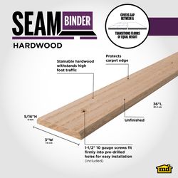 M-D Building Products 3 in. W X 36 in. L Unfinished Natural Hardwood Seam Binder
