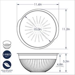 Nordic Ware Seaglass Plastic Round Bowl and Colander Set 10 in. D 1 pk