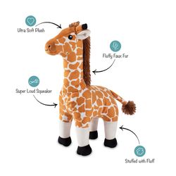 Pet Shop by Fringe Studio Plush Giraffe Dog Toy