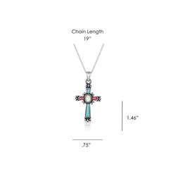 Montana Silversmiths Women's Faith Beaming Cross Multicolored Necklace Water Resistant