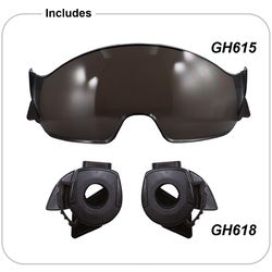 GE Anti-Fog Protective Eye Shield Smoke Lens Safety Glass Kit 1 pk