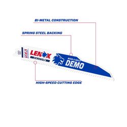 LENOX DEMOWOLF 9 in. Bi-Metal Reciprocating Saw Blade 6 TPI 5 pk