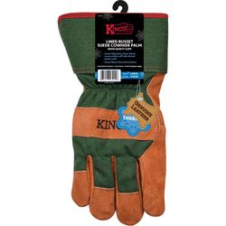Kinco Men's Indoor/Outdoor Cowhide Work Gloves Brown/Green M 1 pair