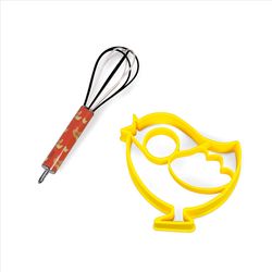 Handstand Kitchen Red/ Yellow Silicone Farm Friends Breakfast Set