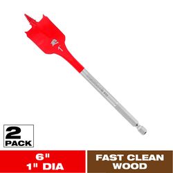 Diablo 1 in. X 6 in. L High Speed Steel Clean Wood Spade Bit Hex Shank 2 pk