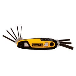 DeWalt Multi-Size Metric Fold-Up Locking Hex Key Set 6.7 in. 8 pc