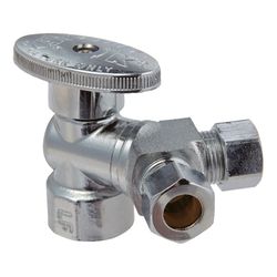 Ace 3/8 in. FIP in. X 3/8 in. Compression Brass Dual Shut-Off Valve