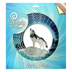 Spinfinity Designs Multi-color Stainless Steel 12 in. Wolf Large Outdoor Spinner