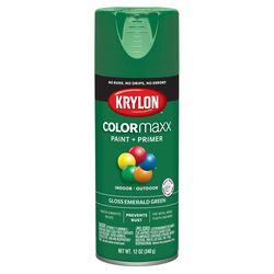 Krylon ColorMaxx Gloss Emerald Green Paint + Primer Spray Paint 12 oz.