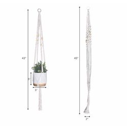 Meesh Drops Natural Macrame 45 in. H Staggered Spiral Long Plant Hanger 1 pk
